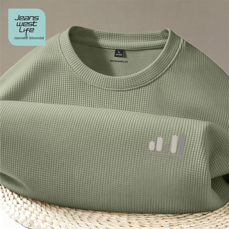 JEANSWEST LIFE Men s Waffle Knit Short Sleeve T-Shirt M