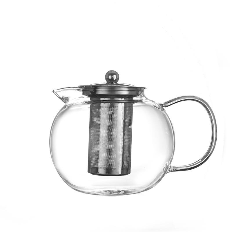 

Круглый стеклянный чайник 650/1300 мл с заварочным устройством, цветочный чайник, термостойкий чайник, кофейный чайный сервиз «Кунг-фу», кухонные принадлежности 650ML чёрный