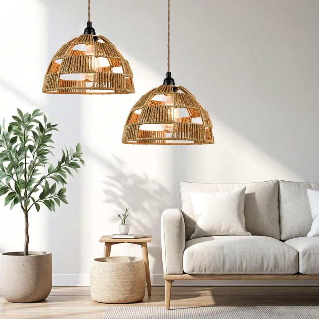 Ručně pletené vintage stínidla závěsných lamp