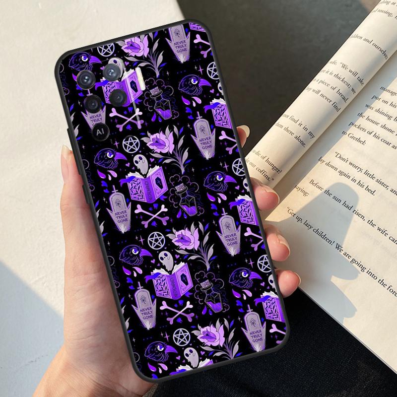 Girly Pastel Witch Goth Case For Oppo A74 A57 A17 A77 A18 A38 A58 A78 A98 A54 A94 A80 A60 A40 A96 A76 A16 A15 A5 Pro