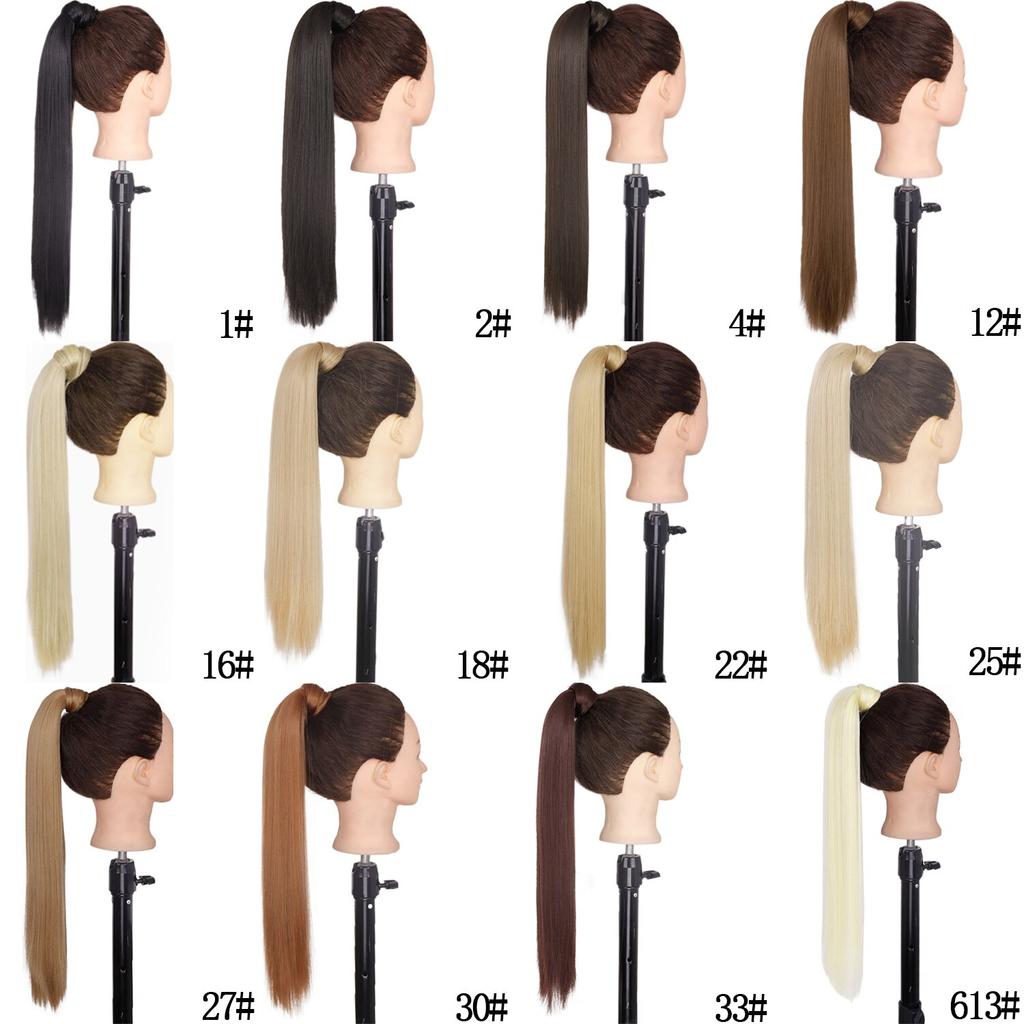 MERISIHAIR 22"34" Long Straight Clip In Hair Tail Nature Fake Ponytail Extension Hairpiece with Hairpins High Temperature Fiber Synthetic Ponytail