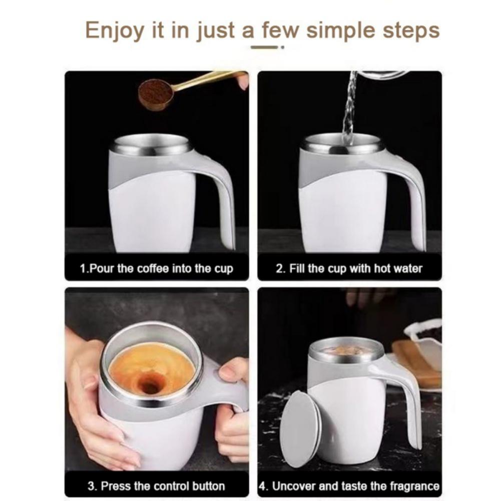Stainless Steel Automatic Stirring Coffee Cup USB Charging