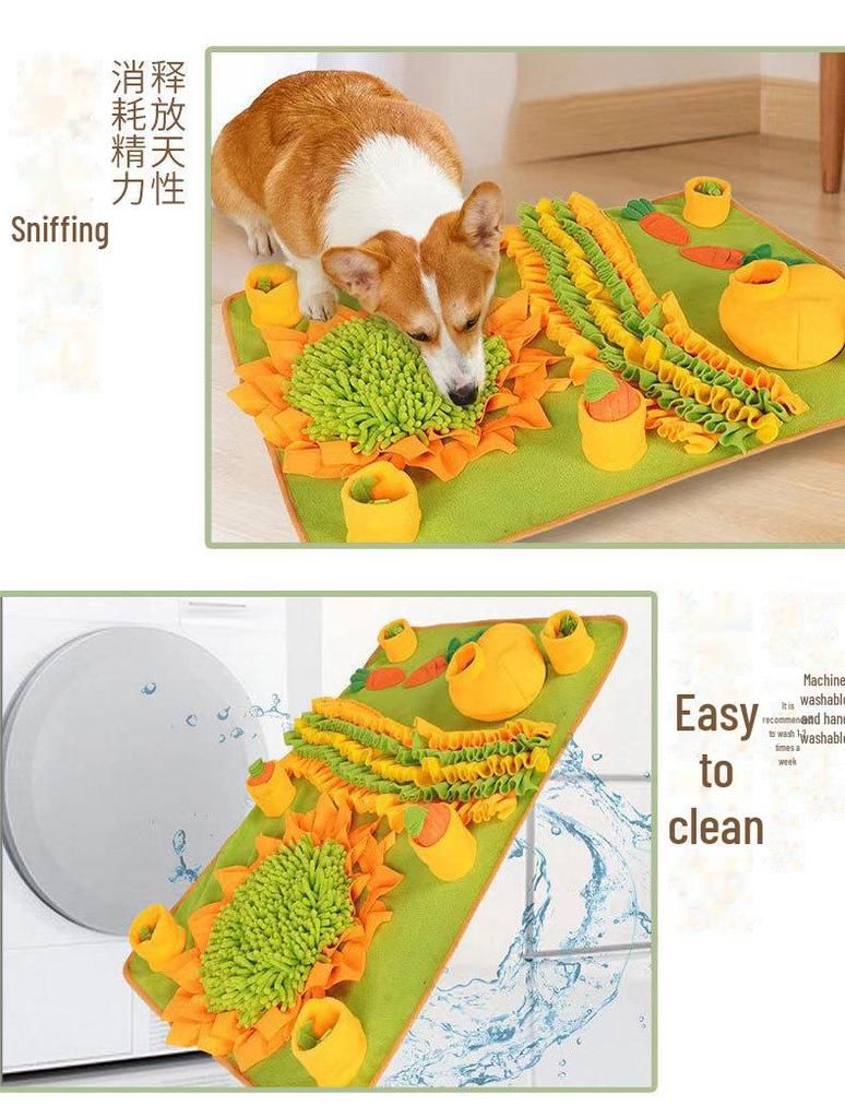 Pet Activity Pad: Energy-boosting Sniffing Mat for Dogs & Cats with Hidden Treats, Food Dispenser, and Toys