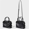 New Bowling Shell Bag Women's Genuine Cowhide Handbag with Pleated Design Large Capacity Crossbody Shoulder Bag for Commute Fashion Daily Use Bag