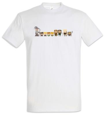 T-Shirt Pixel Fellowship Signore del Divertimento Frodo Sam Giocatore 8 16 Bit gli Anelli