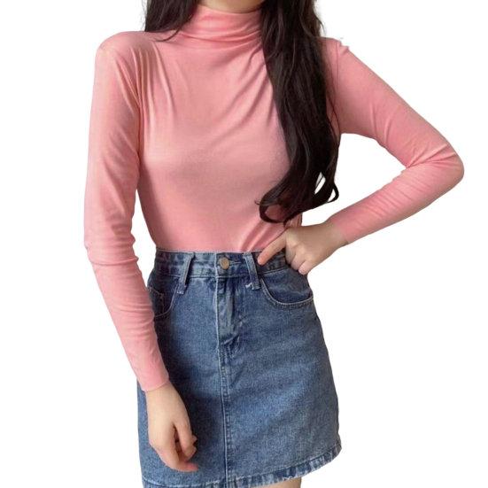 Top Intimo da Donna Accogliente Alta Elasticità Tessuto Morbido Top Intimo da Donna Blusa con Fondo T-Shirt Basic Top Intimo da Donna