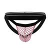 Amy Coulee Mesh 3D Breathable Sexy Lingerie Men's Jockstraps, See-Through T-Back, Construction, (Pink, Small)