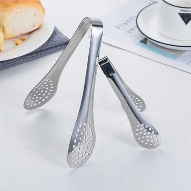 Stainless Steel Food Tongs BBQ Kitchen Cooking Food Serving Buffet Utensil Clip