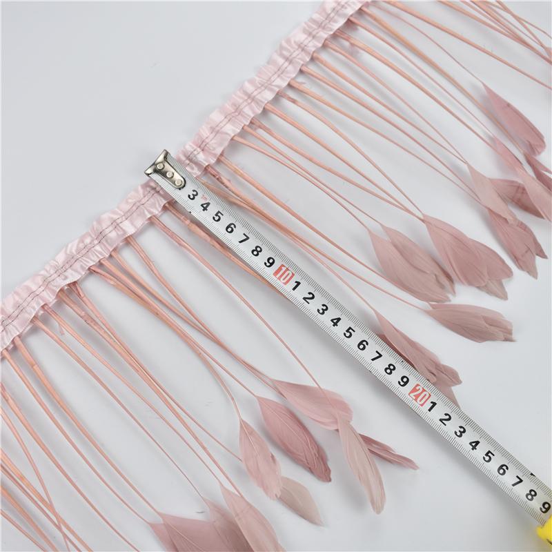 2Meters Leather Pink Ostrich Feather Trims Fluffy Turkey Feather Boas Goose Plumas Fringe Ribbon for Needlework and Handicrafts