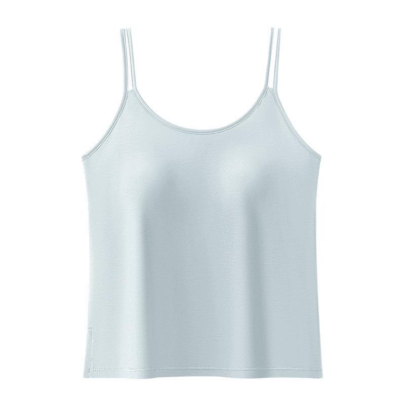 

Neiyin Summer Fitness Sleepwear: Built-in Bra, Strappy, Casual Round Neck, Loose Fit, Breathable Base Layer Vest Pajamas. L (Weight 55-62.5 kg)