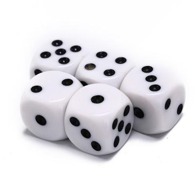 5Pcs/10Pcs 14mm/10mm 6 Sided Drinking Dice Acrylic White Dices Point Dice Set Round Corner Game Accessory Digital Dices