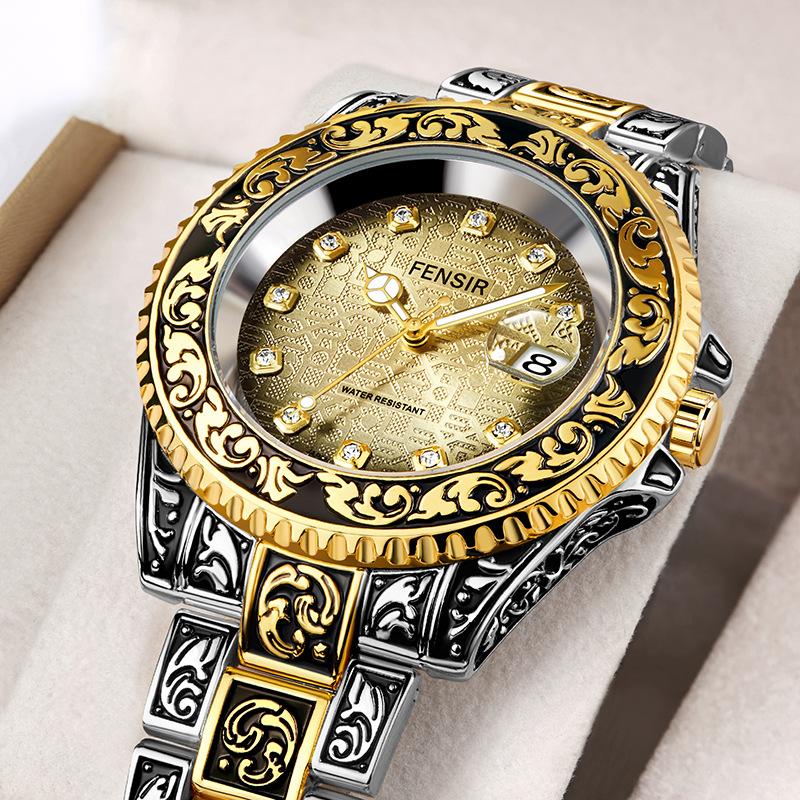 Uhr Herrenmode Retro Luxus Kreativ Stahlband Armbanduhr Analoge Uhren Leuchtzeiger Kalender Herren Quarz Armbanduhr Montre Homme