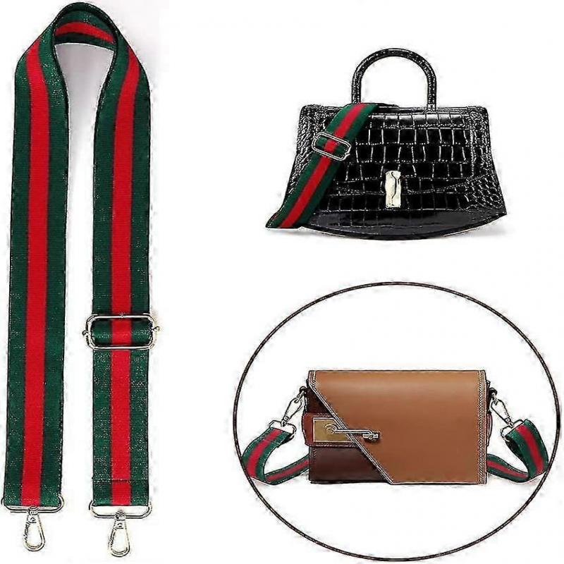 Adjustable Crossbody Purse Strap with Gold Buckle, Red