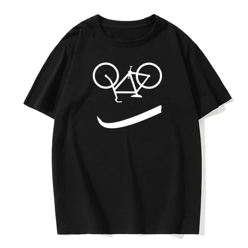 Bicycle Reverse Letter Funny Printing Men Women T Shirts Fashion Comfortable Top Regular Sleeve Short Sleeve Large Size Tshirts