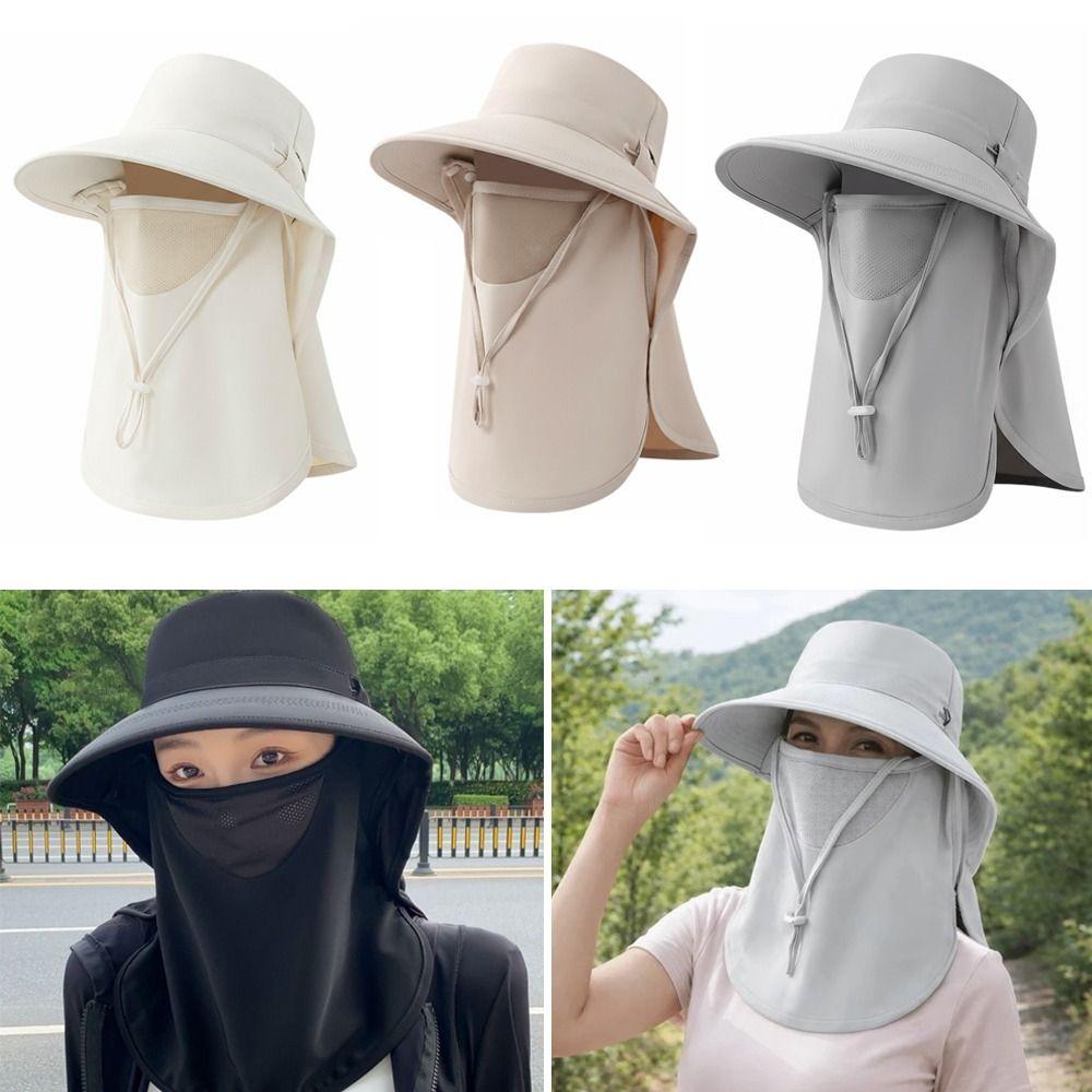 Outdoor Sunscreen Bucket Hat UV Protection Neck Flap Bucket Hat Breathable Fisherman Hat  Travel