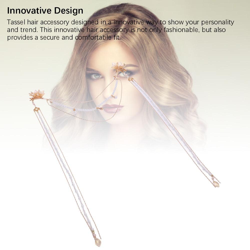 Long Tassel Artificial Pearls Hair Clip Pearl Chain Flower Hair Clip  Everyday Wear