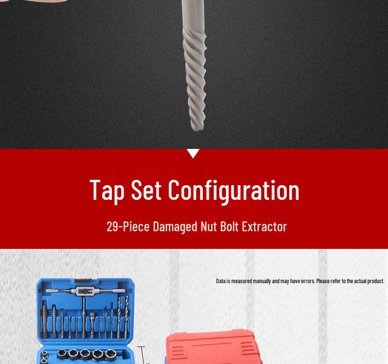 29-Piece Damaged Screw and Nut Extractor Set