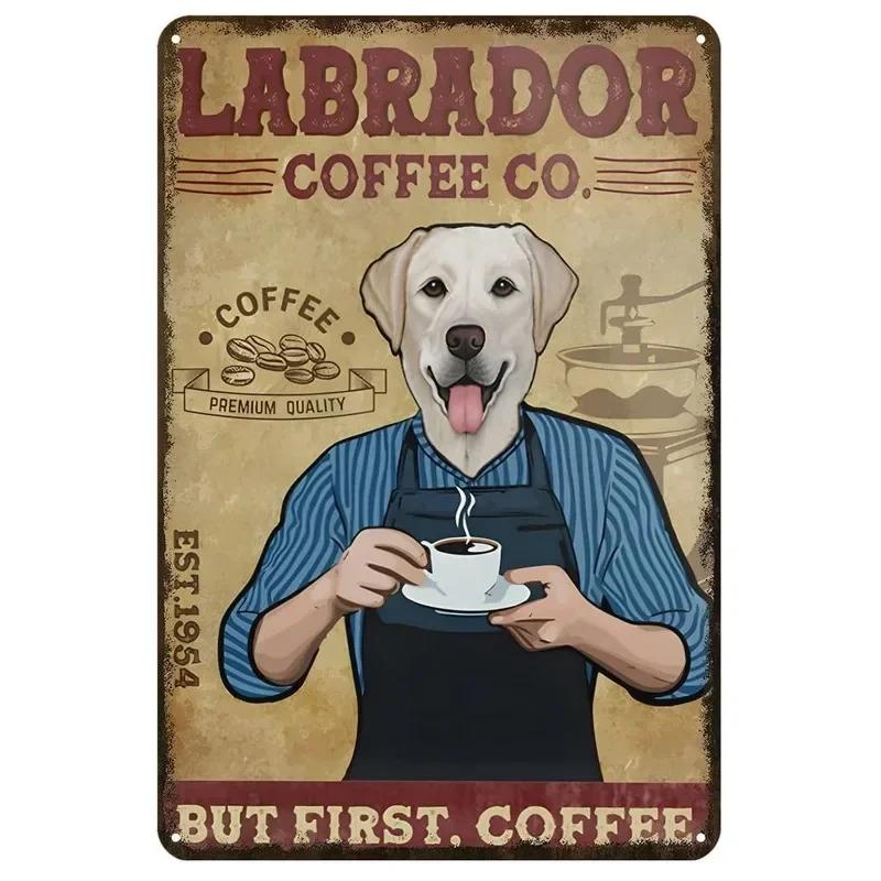 Metal Tin Signs Corgi Labrador Wall Decoration Plaque Vintage Art Poster Iron Painting for Man Cave Home Cafe Garden Club Bar