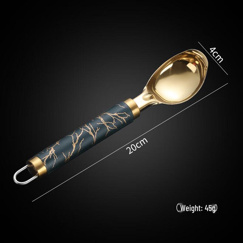 OJW Titanium-Plated Thickened Dessert & Ice Cream Spoon Set