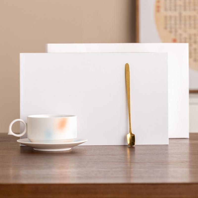 Coffee Cup Gift Box Set Retro Cup Latte Cup Modern Milk Tea Cup Light Luxury Ceramic Cup Saucer Business Gift