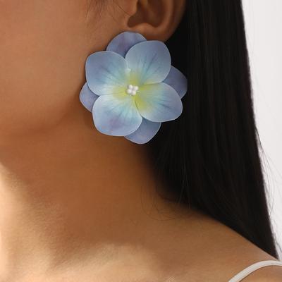 New Summer Phalaenopsis Pearl Flower Stud Earrings Pastoral Fresh Vacation Style Photo Atmosphere Ear Jewelry For Women