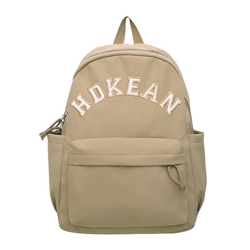 

Student Schoolbag Women s Lightweight Backpack Letter Print Commuter College Style Backpack хаки