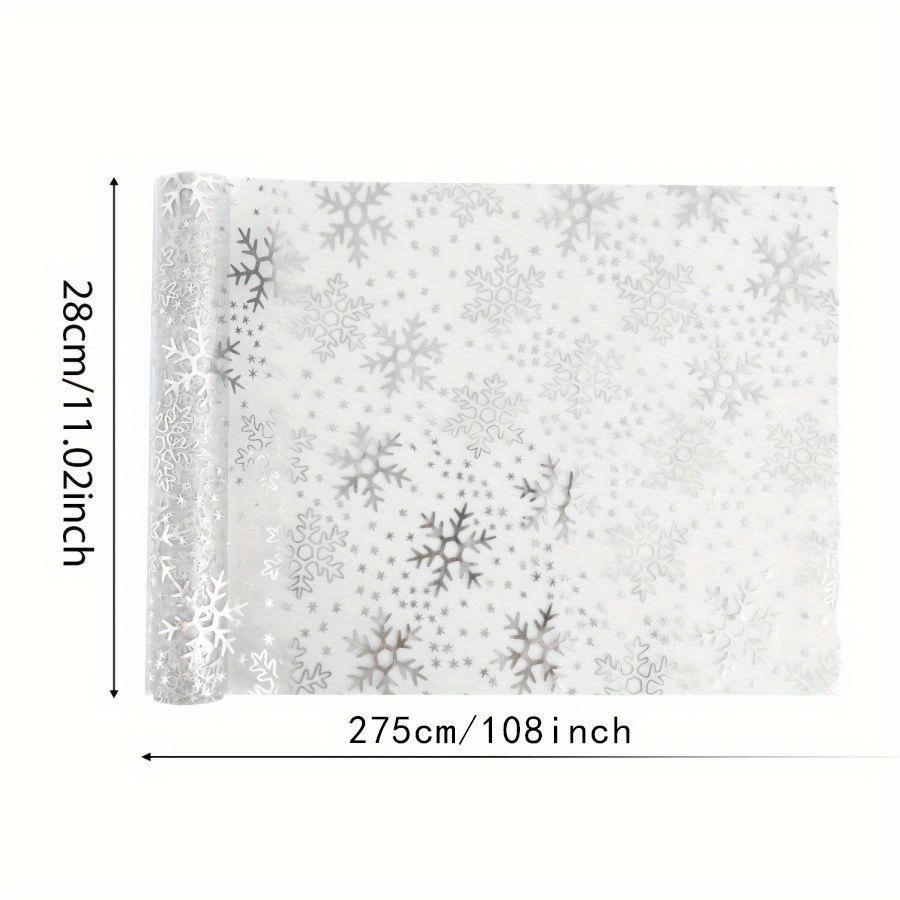 28*275CM Snowflake Christmas Table Runner Sparkly Glitter Golden/Silver Metallic Dining Table Decoration for Xmas
