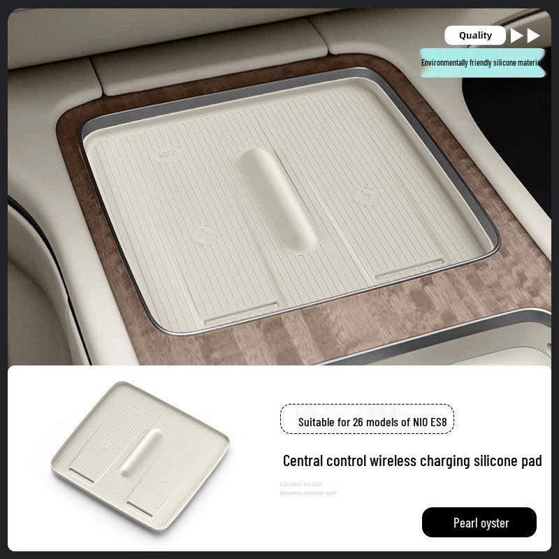 Silicone Wireless Charging Pad for Nio ES8: 3rd Gen Center Console Phone Pad Decoration, Compatible with 26 Models