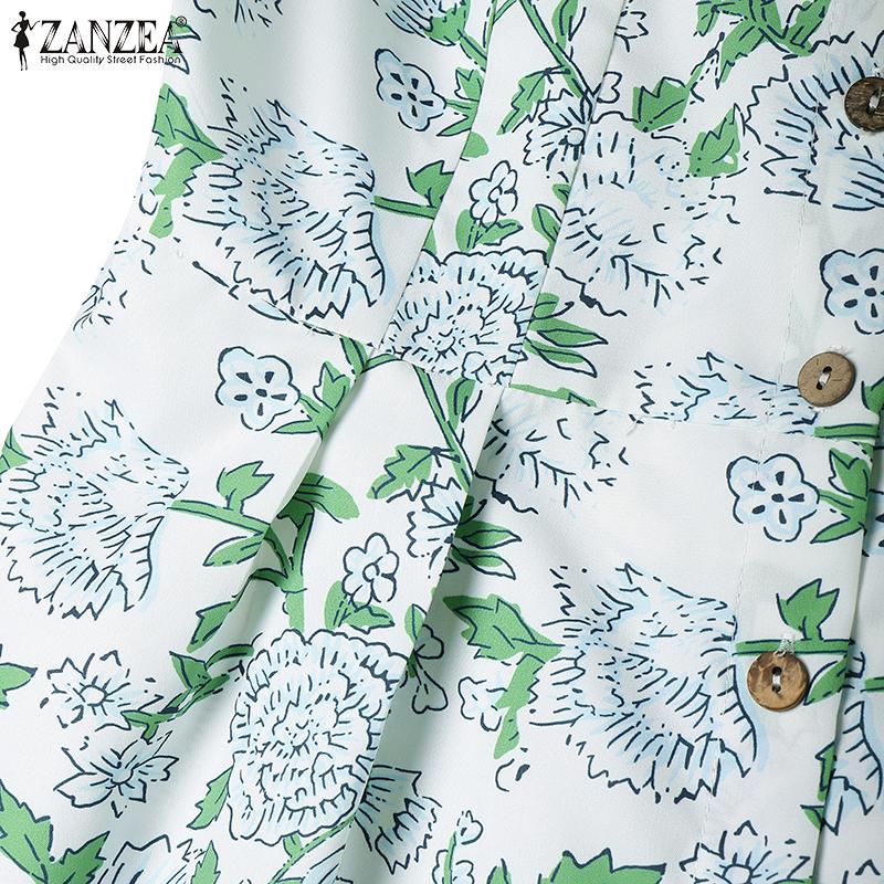 ZANZEA Women Summer Round Neck Sleeveless Floral Print Casual Tank Tops