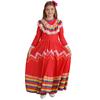 Kids Girls Mexican Traditional Jalisco Folk Dance Dress Halloween Costume with Flower Hair Clip