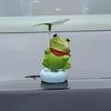 Car Ornaments Cute Rotating Frog Resin Dashboard Figurine Stress Relief Decoration with Strong Sticky Base Funny Accessory for Car Auto Motorcycle