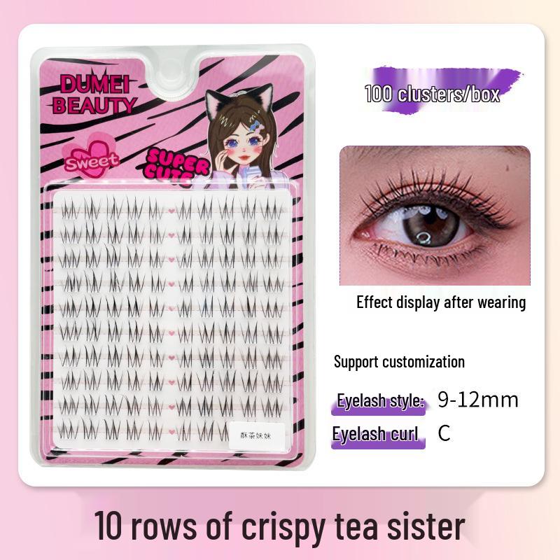 10-Row Autumn Leaf & Sunflower Faux Eyelashes - Flat, Glue-Free