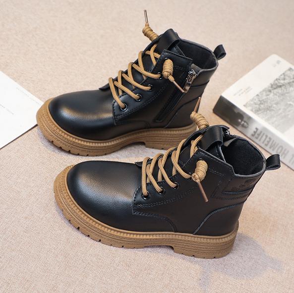 

Водонепроницаемые нескользящие кожаные ботинки для девочек с молнией, зимние уличные низкие ботинки на плоской подошве для девочек, размер 26-37, сандалии для женщин 36 коричневый