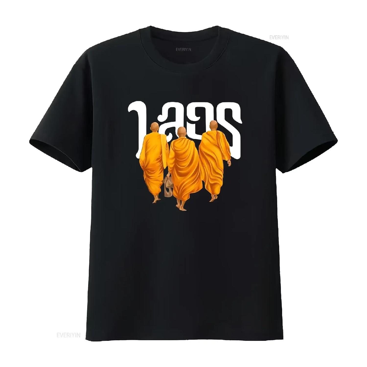 

NEW LIMITED Laos Monk March for Peace T Shirt Size S 5XL vintage Washed Versatile Slightly fashion streetwear Stylish Soft S чёрный