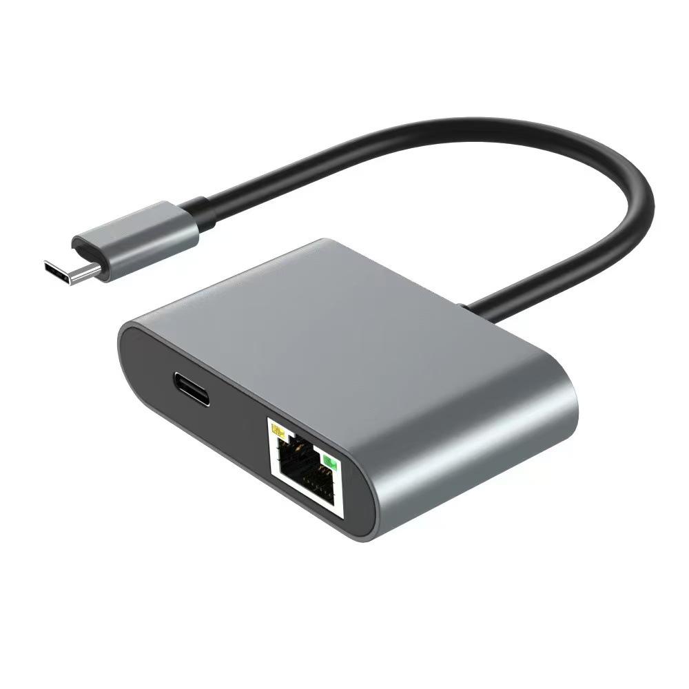 USB-C Netzwerkkarte mit PD-Stromversorgung für Mobiltelefon, Tablet, Laptop, Switch, Spielekonsole
