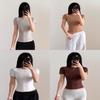 Basic Slim Fit T Shirt With Nylon Fabric For Casual Wear And Yoga
