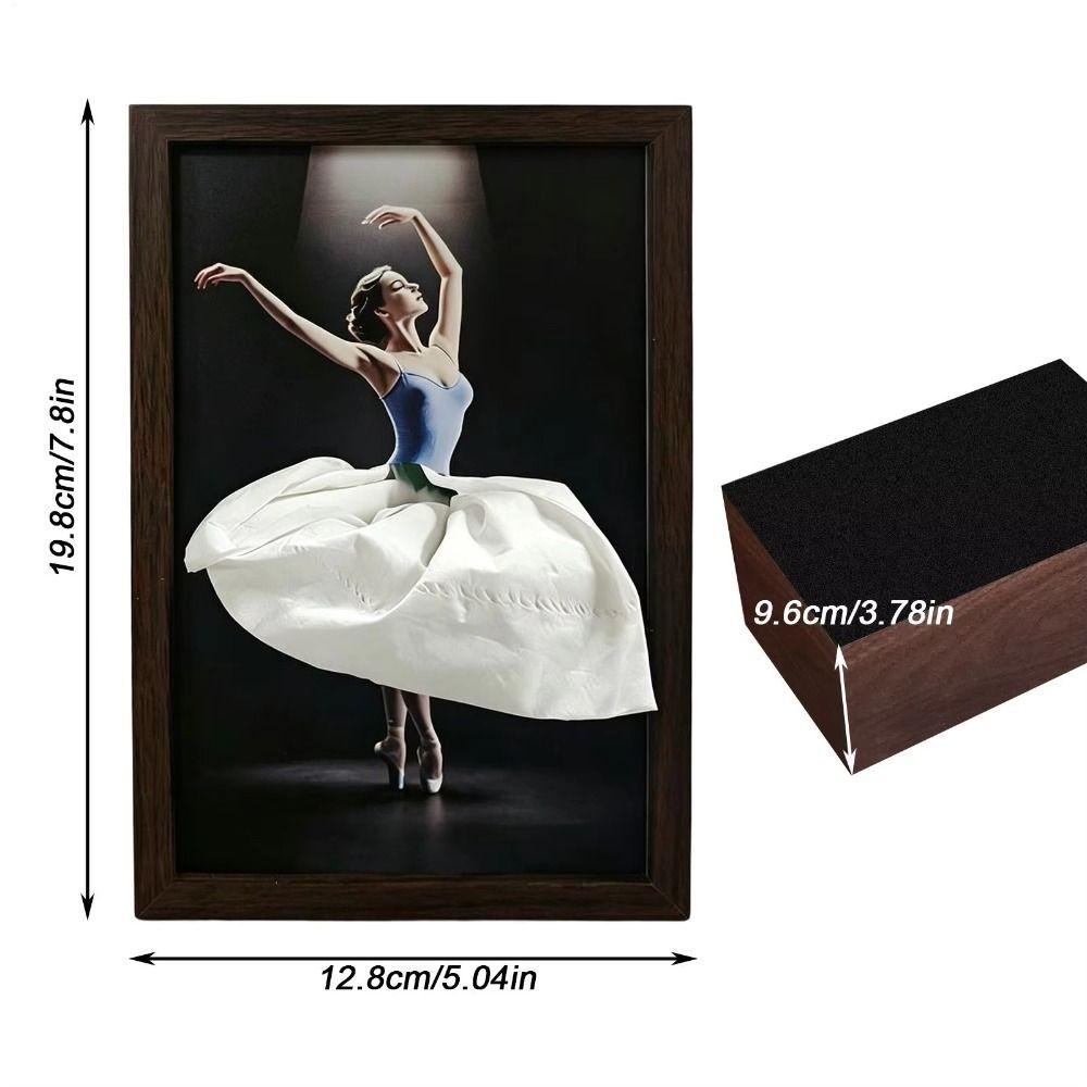 Luxury Art Wooden Tissue Box Elegant Design Napkin Holder Ballet Tissue Box  Desktop Decor