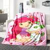 1pc Princess Strawberry12 Blanket, Gift, for Men and Women, Soft Blanket, Good for Sofa Bed Couch Travel, Lightweight Flannel Blanket