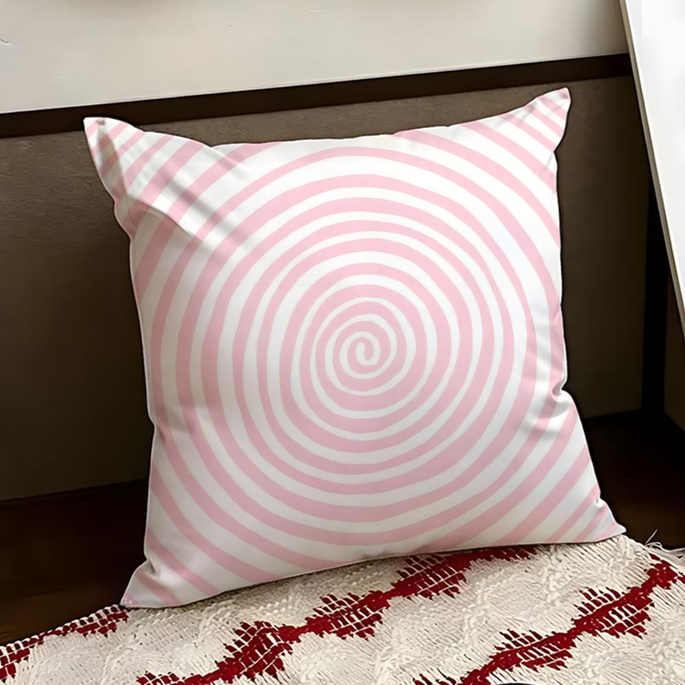 Hypnotic Stripe Psychedelic Cushion Cover Reversible Soft Durable Pillow Cover Home Car MultiScene Use for Daily Comfort