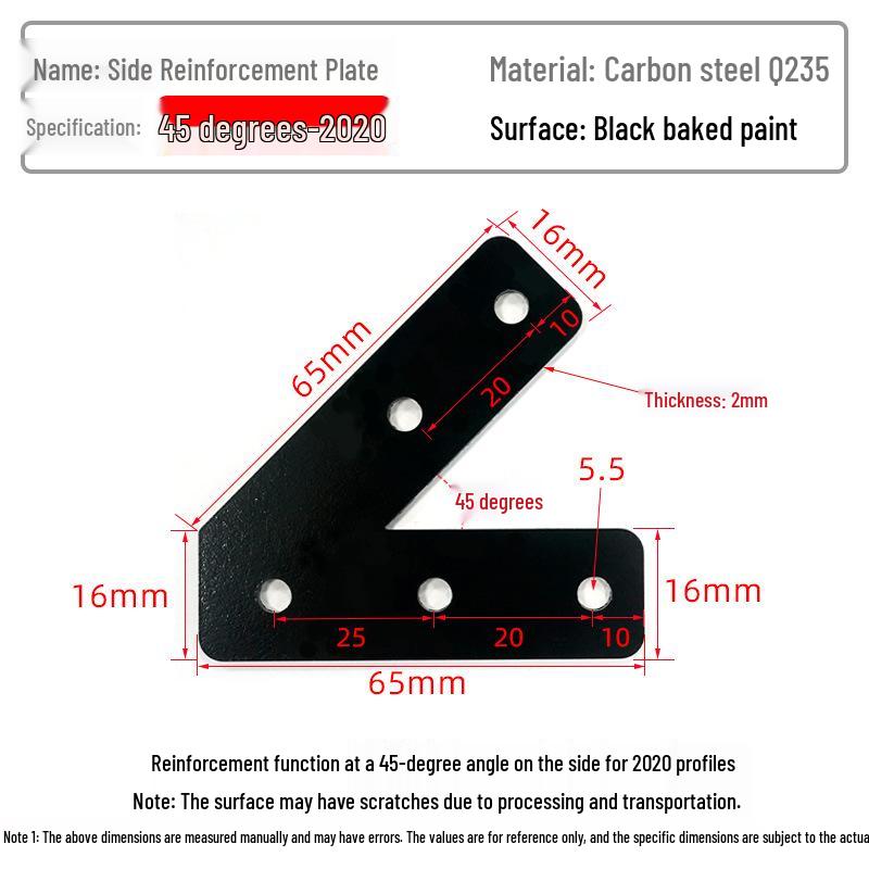 45°/135° Profile Surface Reinforcement Corner Connector Piece 203040