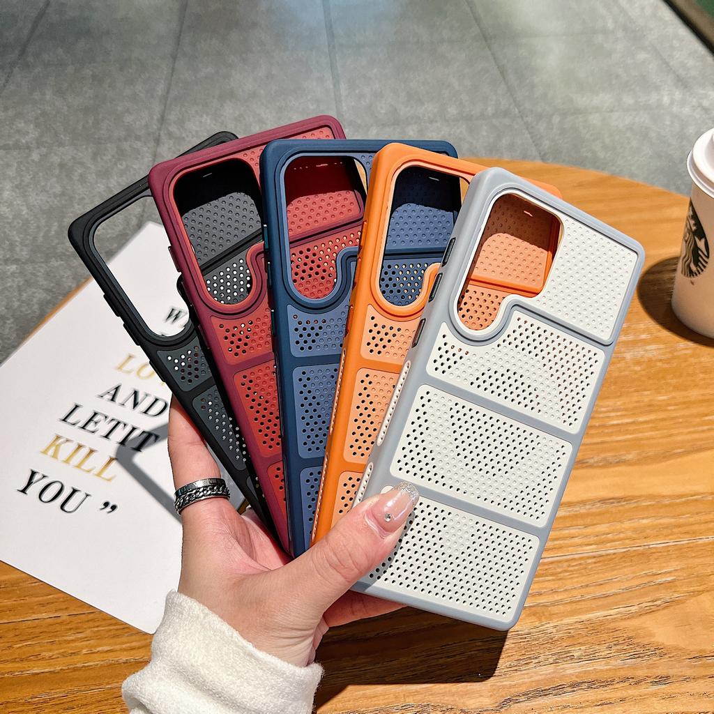 Applicable To Samsung S26Ultra Mesh Heat Dissipation Breathable Magnetic Suction Mobile Phone Case S25Ultra Skin Feeling PC Hard Protective Case