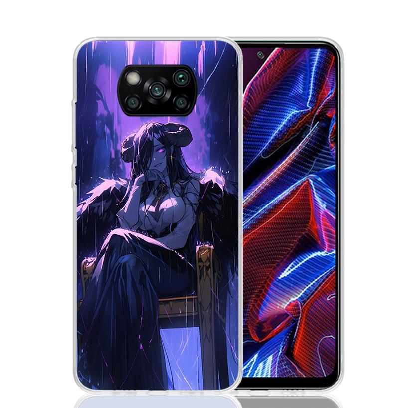 Albedo Overlord Anime Phone Case For Xiaomi Poco X7 X6 X5 Pro F7 Ultra Redmi 15C 15 13 13C 12 12C 10 10A 10C 9 9A 9C 9T Cover Po