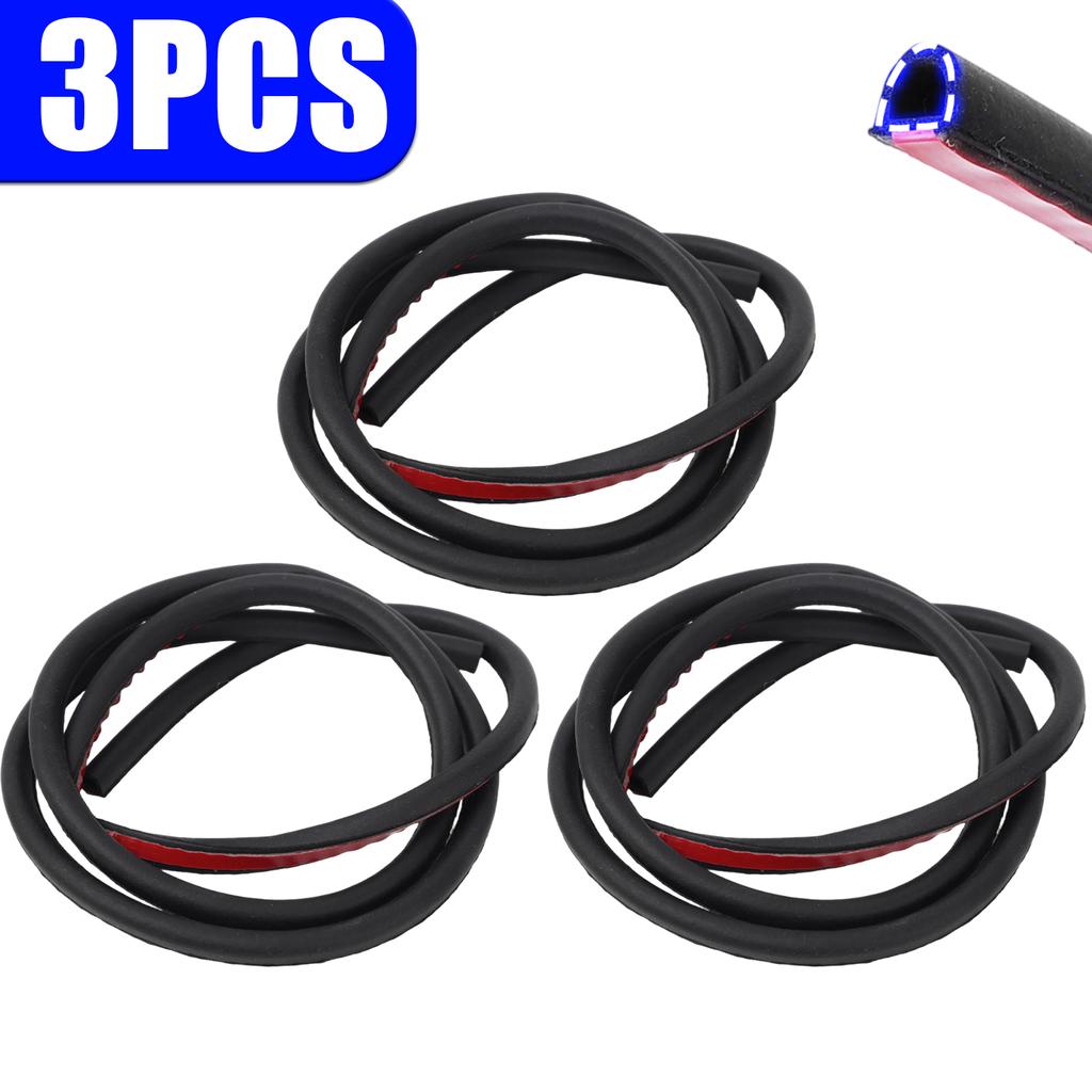 EPDM Rubber Seal Strip Universal Fuel Tank Cap Charging Port Cover Protector Waterproof D-Shape Self Adhesive Auto Interior Trim