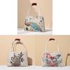 Canvas Handbag With Peacock Embroidery For Daily Casual Wear