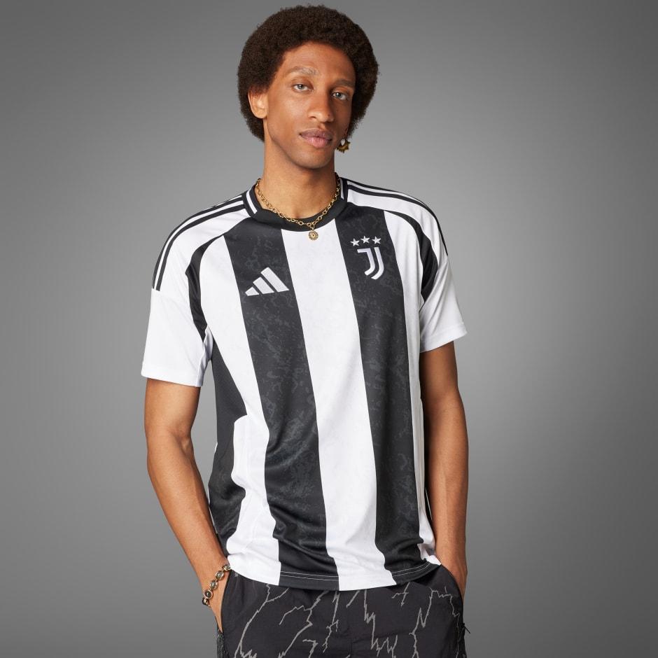 adidas Camiseta de Fútbol Juventus 24/25 Local Corte Slim Cuello Redondo Manga Corta Hombre Tops Blanco IS8002