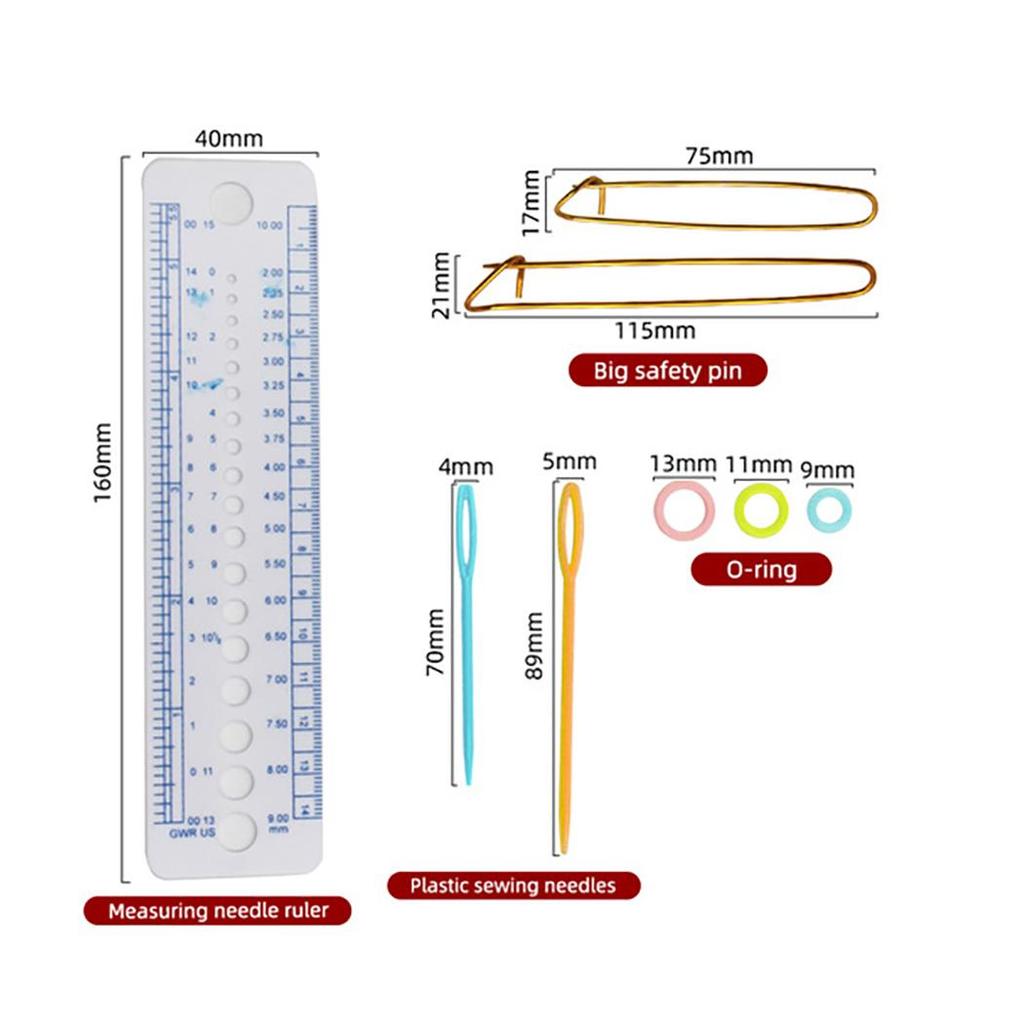 100PCS Needle Colored Aluminum 22 Piece Metal Crochet Hook 100 Piece Set, Yarn Crochet Bag