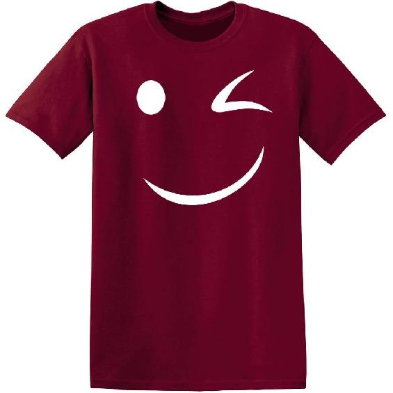 Happy Wink Smile Face Winking Funny T Shirt | Funny Shirts for Men Casual Style | Novelty T-Shirts USA Printed Shirt