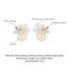 Latest Sweet Romantic Elegant White Flower Hoop Earrings | Stylish Shell Resin Delicate Pearl Flower Zircon Earrings | Trendy Versatile Jewellery