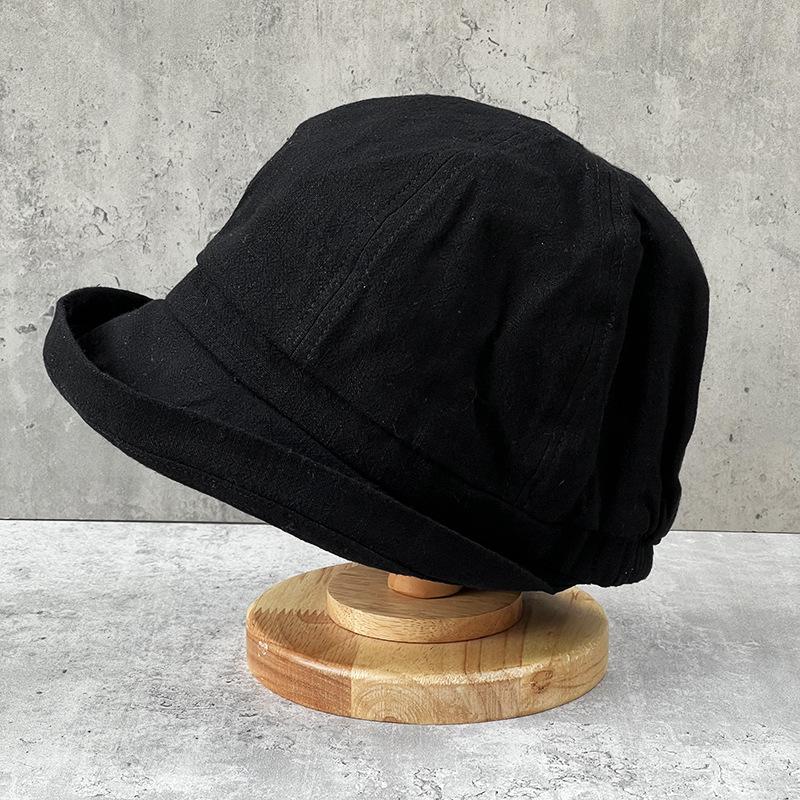 Japanese Light And Breathable Cotton Big Eaves Curled Sun Hat Children Summer Cap Ins Sun Protection Bucket Hat
