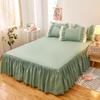 Solid Color Princess Style Brushed Bed Skirt with Dustproof Full Wrap